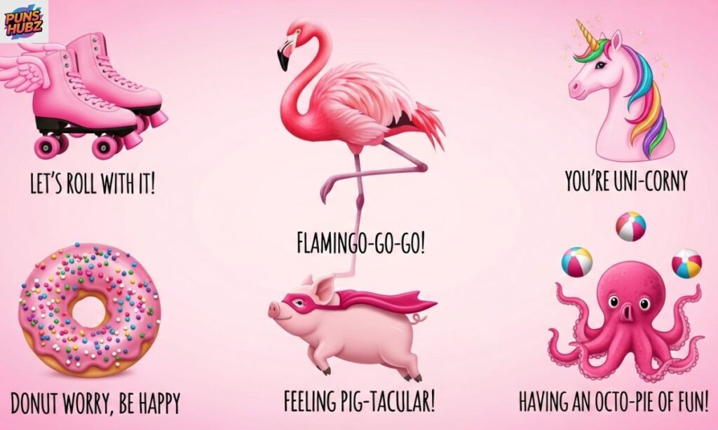🎀 Funny Pink Puns Captions